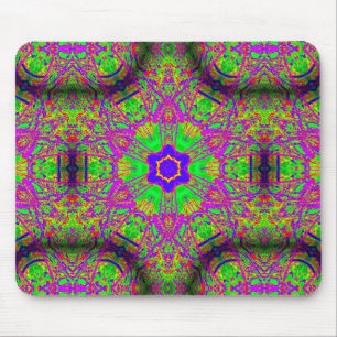 Mousepad verde púrpura, púrpura, estrela azul, de seis po