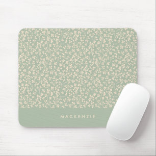 Mousepad Verde Salvia Botânico Personalizado