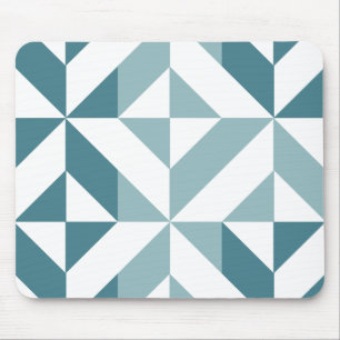 Mousepad Verde Teal Tom Geométrico ZigZag