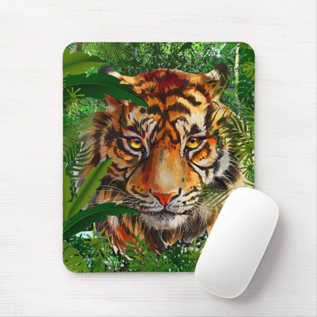 Mousepad Verde Tiger | Nature Jungle Tiger (Com mouse)