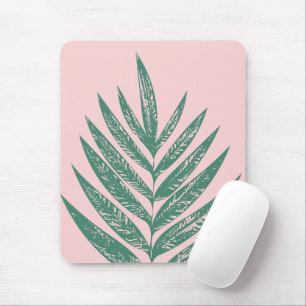 Mousepad Verde tropical do rosa da ilustração da natureza