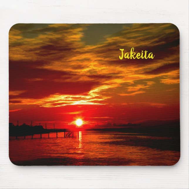 Mousepad Verde Vermelho e Sunset de Cobre (Frente)