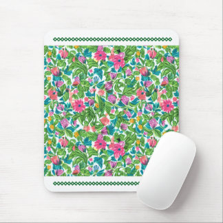Mousepad Verduras brilhantes de flores de verão com rendas