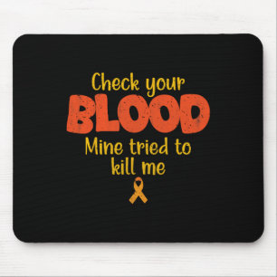 Mousepad Verificação da Conscientização do Câncer de Leucem