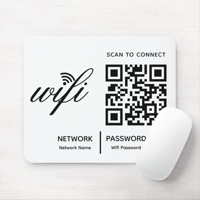 Mousepad Verificação Wi-Fi de código QR para conectar branc (Com mouse)