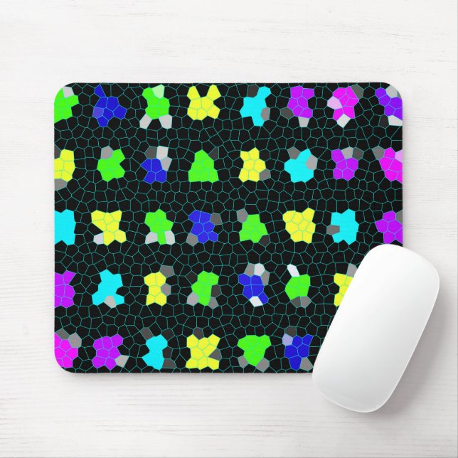 Mousepad Verificações De Vidro Colorido Opalescente, (Com mouse)