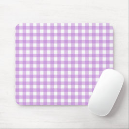 Mousepad Verificações de Xadrez de Gingham Lilac Retroativa