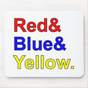 Mousepad Vermelho Azul Amarelo Cores Primárias