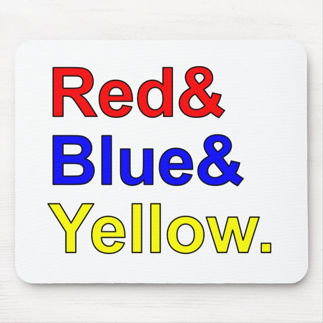 Mousepad Vermelho Azul Amarelo | Cores Primárias (Frente)