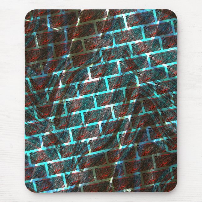 Mousepad Vermelho azul manchado, riscos, efeito de grade ou (Frente)