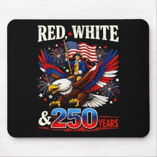 Mousepad Vermelho Branco 250 Anos Aniversário EUA para Home