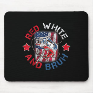 Mousepad Vermelho Branco E Bruh 4 De Julho Patriótico Indep