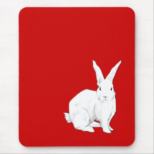 Mousepad vermelho de coelho