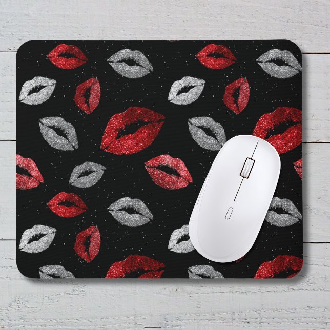 Mousepad Vermelho de São Valentim com Brilho nos Lábios em  (Criador carregado)