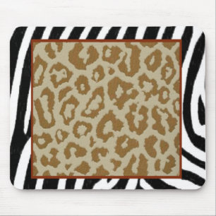 Mousepad vermelho do impressão do leopardo da zebra