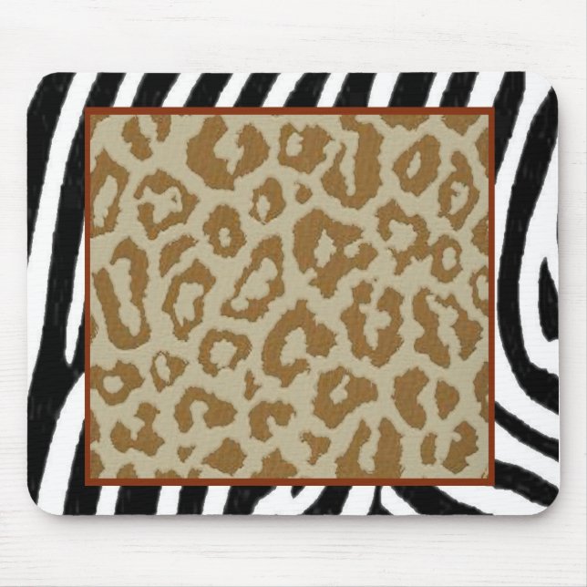 Mousepad vermelho do impressão do leopardo da zebra (Frente)