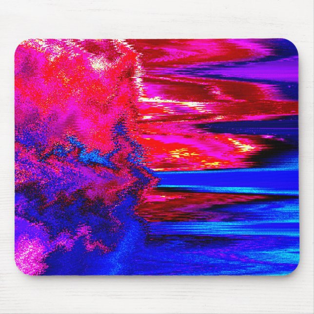 Mousepad Vermelho e Azul com falha derretida (Frente)