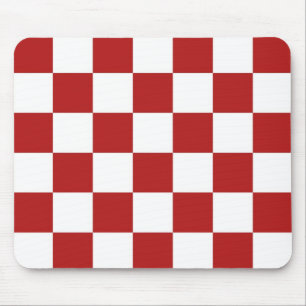 Mousepad Vermelho e branco verificados