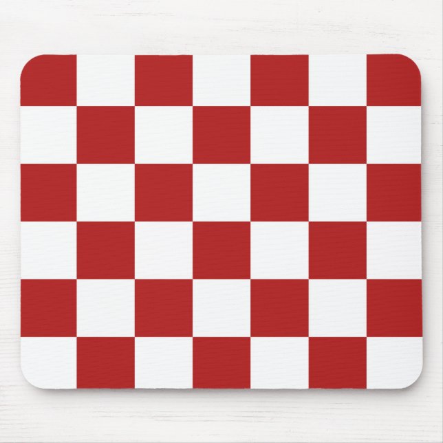 Mousepad Vermelho e branco verificados (Frente)