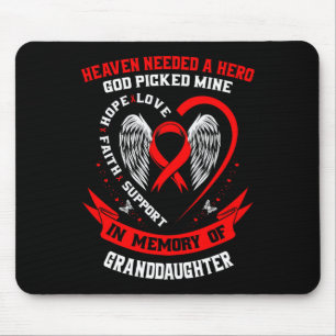 Mousepad Vermelho Em Memória Da Doença Cardíaca Da Avó