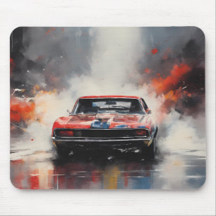 Mousepad Vermelho Muscular Carro na cabeça