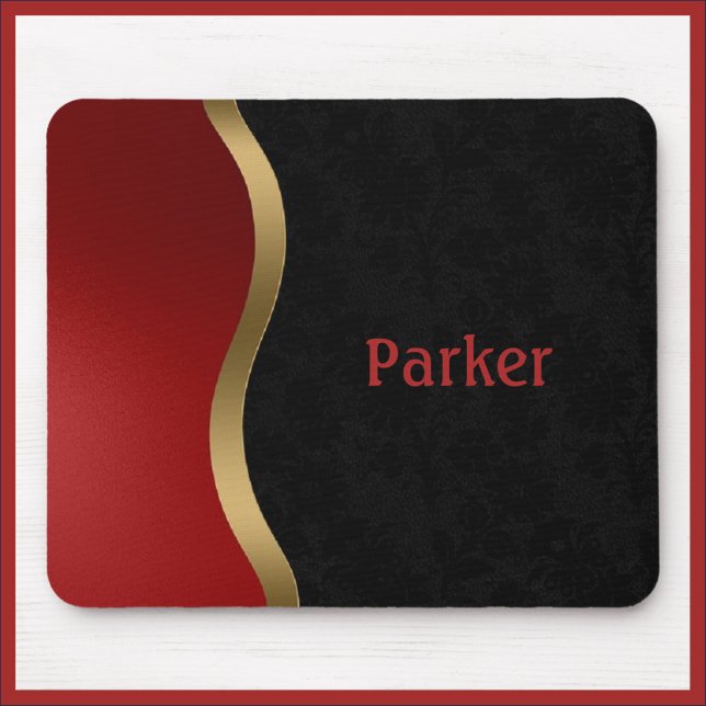Mousepad Vermelho Negro e Dourado, moderno e frio (Criador carregado)