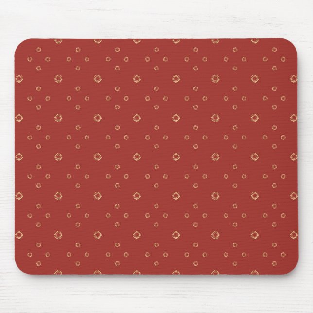 Mousepad Vermelho | Zinnia Dourada Sol (Frente)
