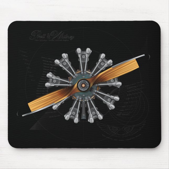 Mousepad Versão da engenharia do motor radial (Frente)
