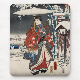 Mousepad Versão moderna do conto de Genji na cena da neve