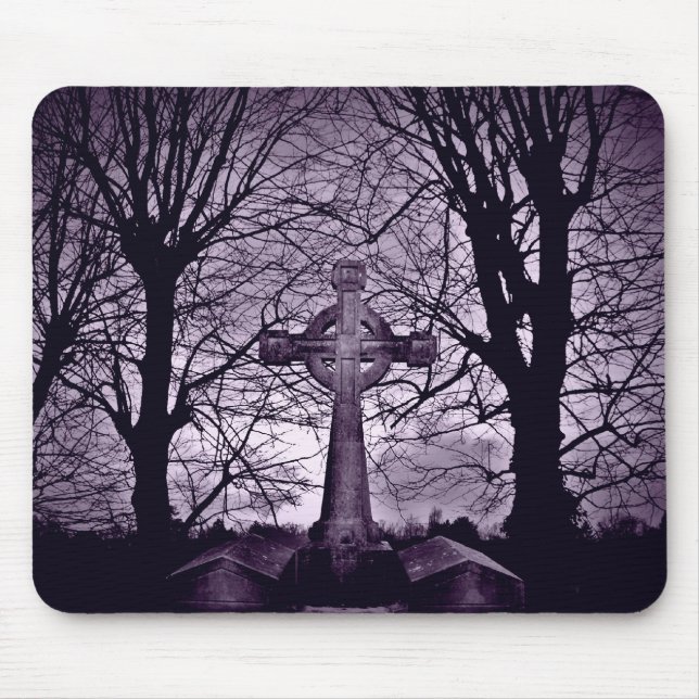 Mousepad Versão púrpura de tombstone celta-gótica (Frente)