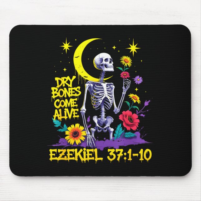 Mousepad Versículo da Bíblia Cristã Ossos Secos Venham à Vi (Frente)