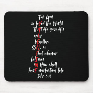 Mousepad Versículo da Bíblia de Valentino Cristão Jesus Joã