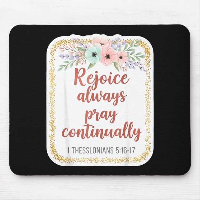 Mousepad Versículo da Bíblia para Mulher Cristã Alegrai-vos (Frente)