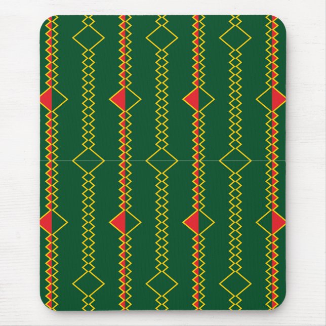 Mousepad Vertical Zigzag Lines Green Digital Paper (Frente)