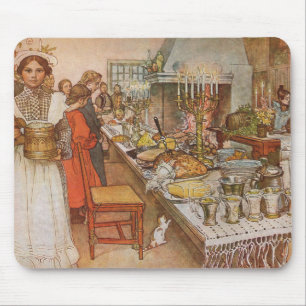 Mousepad Véspera de Natal de Carl Larsson, Feriados Vintage