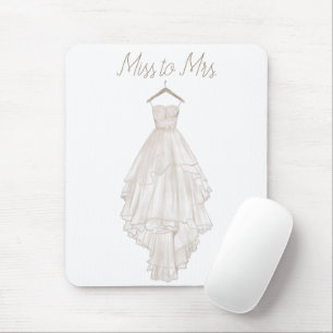 Mousepad Vestido de Casamento Floral Rosa Moderno