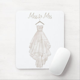 Mousepad Vestido de Noiva Floral Rosa Boho Moderno