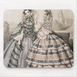 Mousepad Vestido do dia para 1858, gravado por Barreau