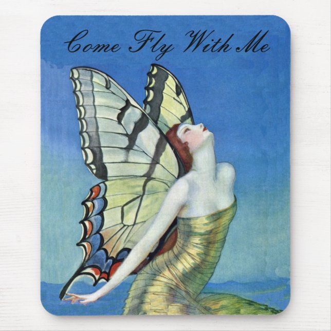 Mousepad Vestido dourado vestindo-se feericamente da (Frente)