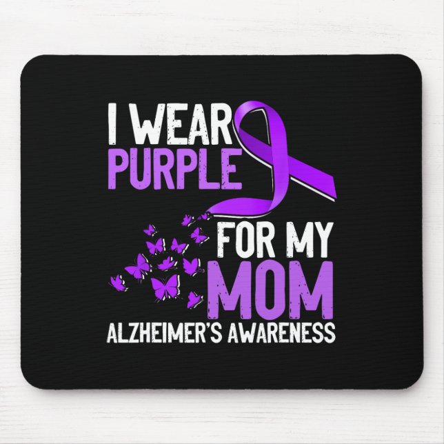 Mousepad Vestir Roxo para a consciência da minha mãe Alzhei (Frente)