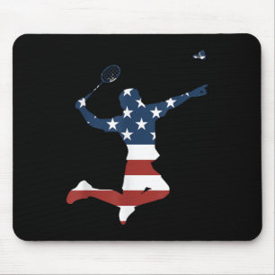 Mousepad Vestuário de Jogador de Badminton Bandeira America