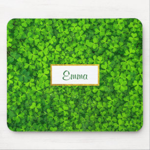 Mousepad Vestuário Verde com Quadro de Folha Ouro FAUX