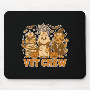 Mousepad Vet Crew Halloween Cão Gato Capybara Pet Te
