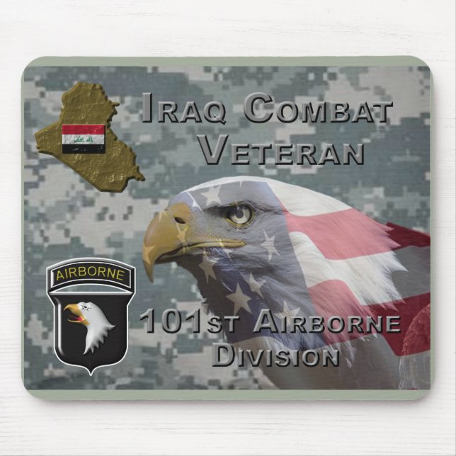 Mousepad Veterano de Combate no Iraque da 101ª Divisão Aero (Frente)