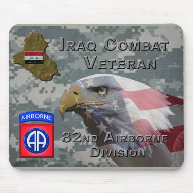 Mousepad Veterano de Combate no Iraque da 82ª Divisão Aerot (Frente)