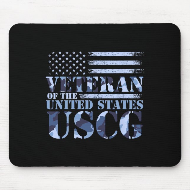 Mousepad Veterano Dos Estados Unidos Uscg Camo America Fla (Frente)