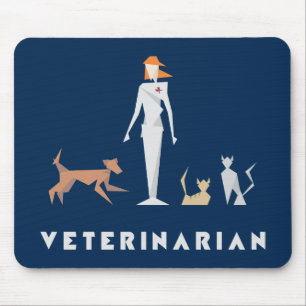 Mousepad Veterinário fêmea geométrico