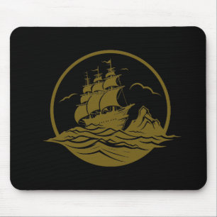 Mousepad Vetor de Aventura Mundial de Navio Pirata