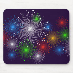 Mousepad Vetor de Retro Legal para Meninas Bonito Fireworks