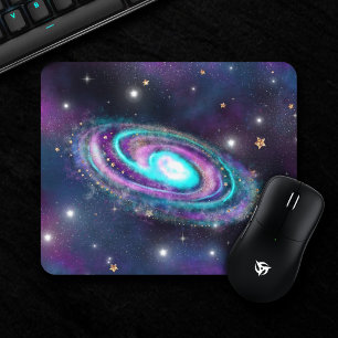 Mousepad Via Látea Galaxy Azul Cósmico Cor-de-rosa-rosa